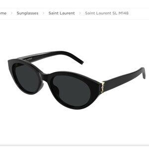 NEW YSL Saint Laurent SL M148 black rounded cat eye sunglasses